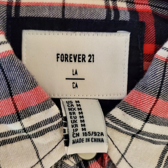 Selling Women's Long Sleeved Button Up Plaid Shirt from Forever 21 - Picture 3 of 10